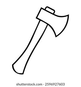 black outline axe, minimalistic vector design