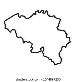 black outline of Belgium map- vector illustration