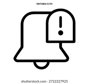 Un contorno negro de una campana que contiene un signo de exclamación central, que indica una alerta.