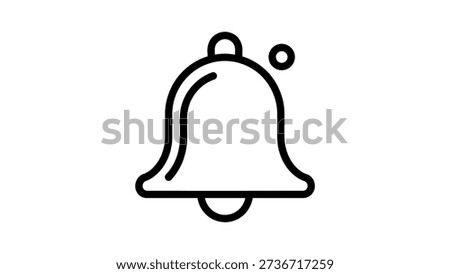 Black outline bell with small circle notification alert