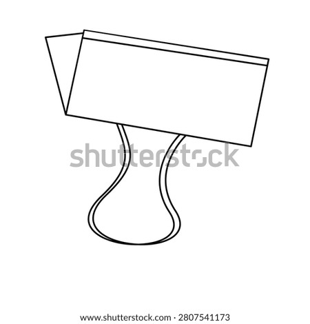 Black outline binder clip icon illustration