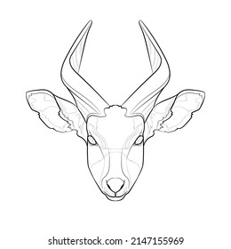 Black Outline Bongo Antelope Head On Stock Vector (Royalty Free ...