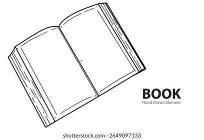 black outline of books, coloring pages, editable, simple design, white background, doodles