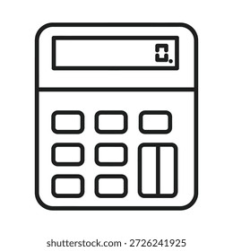 Black outline of a calculator with rounded corners and buttons symbol technology math