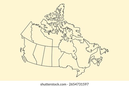 Mapa de Canadá com fundo de creme