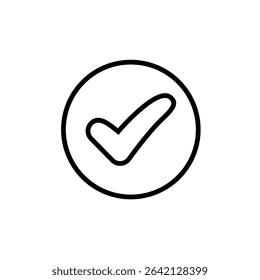 Black Outline Check Mark in Circle
