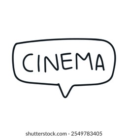 black outline cinema. cinema doodles element stock design