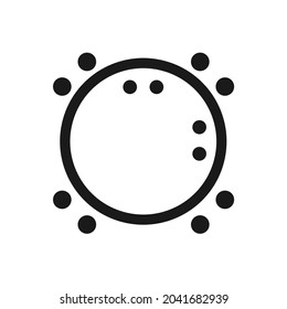 black outline circle with small circle inside and outside