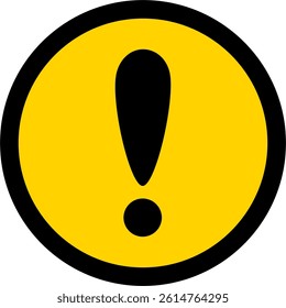 Black Outline Circular Caution Symbol