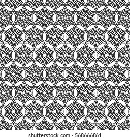 black outline circular celtic knot pattern
