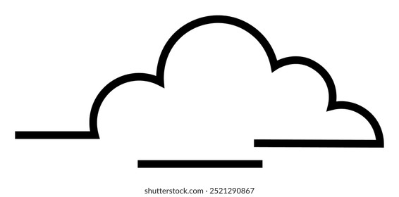 A black outline of a cloud with a minimalist design. Ideal for weather forecasts, environmental themes, digital storage, web design, and children s book illustrations. Simple, clean, modern.