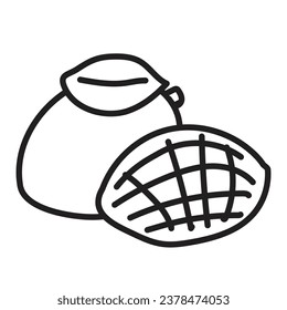 black outline for coloring. mango close-up. simple children's coloring book for toddlers. linear icons.