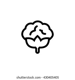 Black outline cotton vector icon on white background