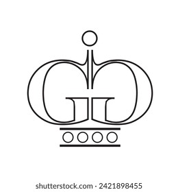 black outline crown isolated on white
