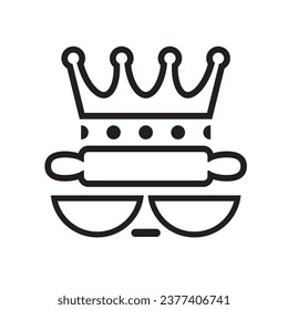 icono del vector de la corona de contorno negro