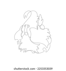 Black outline cute guinea pig on white background. Graphic drawing. Vector illustration.