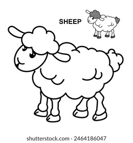 Black Outline Cute Sheep For Coloring Pages Of Child