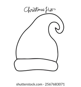 black outline design on christmas hat