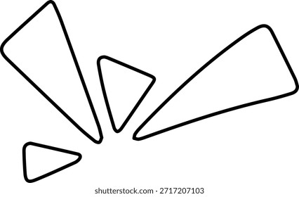 Fragmentos diagonales de contorno negro o croquis de movimiento de velocidad cómico