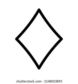 Black outline diamond poker suit symbol