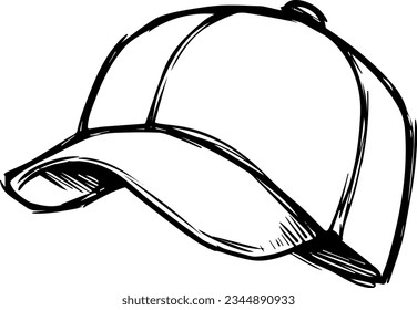 capucha de doodle de contorno negro vector sobre fondo blanco