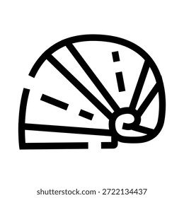 Schwarze Umrisszeichnung einer Muschel mit einem ausgeprägten Spiralmuster und radialen Linien, die ein einfaches grafisches Element für verschiedene Designanforderungen darstellt
