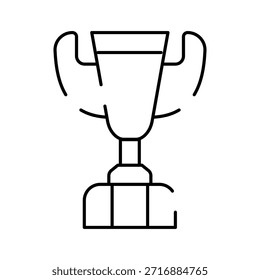 Black outline drawing of a trophy symbolizing achievement, championship, and winning a prize, ideal for illustrating concepts of sport, business success, and recognition