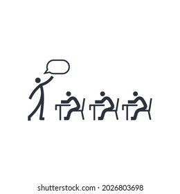 Black outline education and knowledge vector icon. Fully editable stroke isolated on white transparent background.