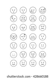 Black Outline Emoticon Vector Emoji Vector Stock Vector (Royalty Free ...