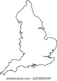 Black Outline England Mapa Europa País
