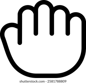 Black outline of an extended hand symbolizing interaction with digital content on screens, representing user engagement in the digital age