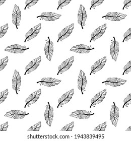 El contorno negro presenta un patrón impecable en un estilo místico moderno. Hand dibujó garabatos de boho. Ilustraciones del vector boho.