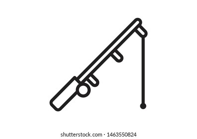 Black outline fishing rod icons. Adventure icons, Symbol, logo illustration. Pixel perfect. modern design, vector