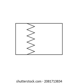 Black outline flag of Bahrain. Thin line vector icon