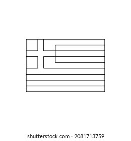 Black outline flag of Greece. Thin line vector icon
