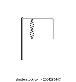 Black outline flag on of Qatar. Thin line vector icon