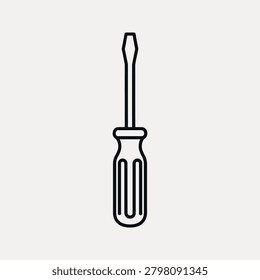 Black outline of a flathead screwdriver tool
