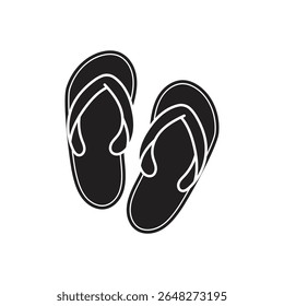 Black outline flip flops coloring page