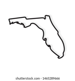 black outline of Florida map- vector illustration