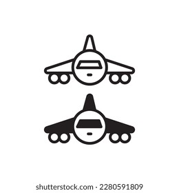 Black outline flying plane icon