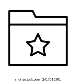 Black outline of a folder icon with a star symbol in the center, indicating a favorite or important folder.