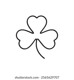 A black outline of a four leaf clover