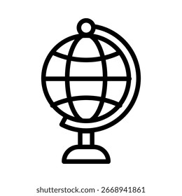 Black outline of a globe on a stand world earth