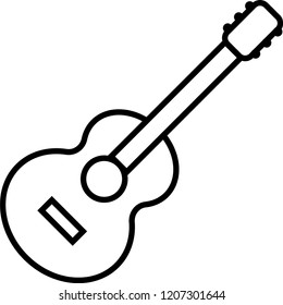 black outline guitar icon isolated design vector