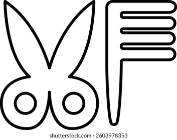 Black Outline Hair Tool Icon