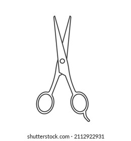 contorno negro de las tijeras de peinado- ilustración vectorial