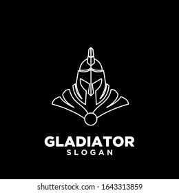 black outline head gladiator spartan logo icon design
