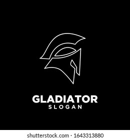 black outline head gladiator spartan logo icon design