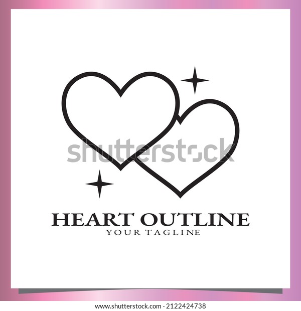 Black outline heart logo premium elegant template\
vector eps 10