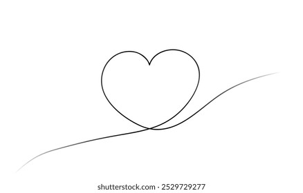 A black outline of a heart on a white shape. Heart sticker. The concept of February 14th. Vector EPS 10.